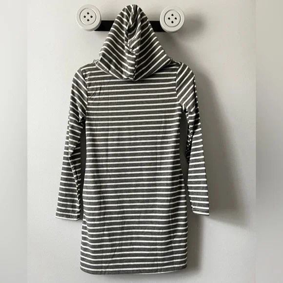 Lawa Women’s Striped Long Sleeve Hooded Super Mini Dress with Pockets NWT - Picture 9 of 13